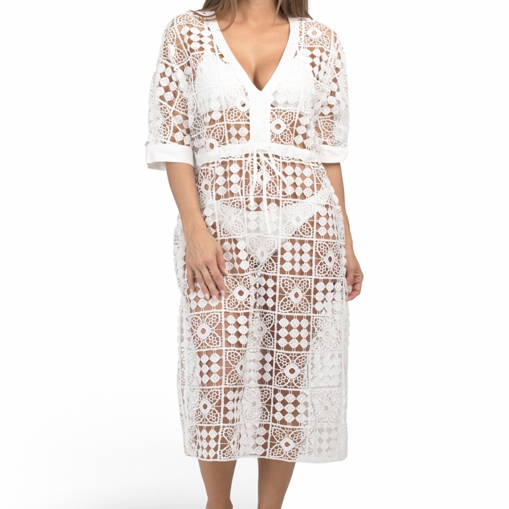 White Crochet Swim Cover-Up